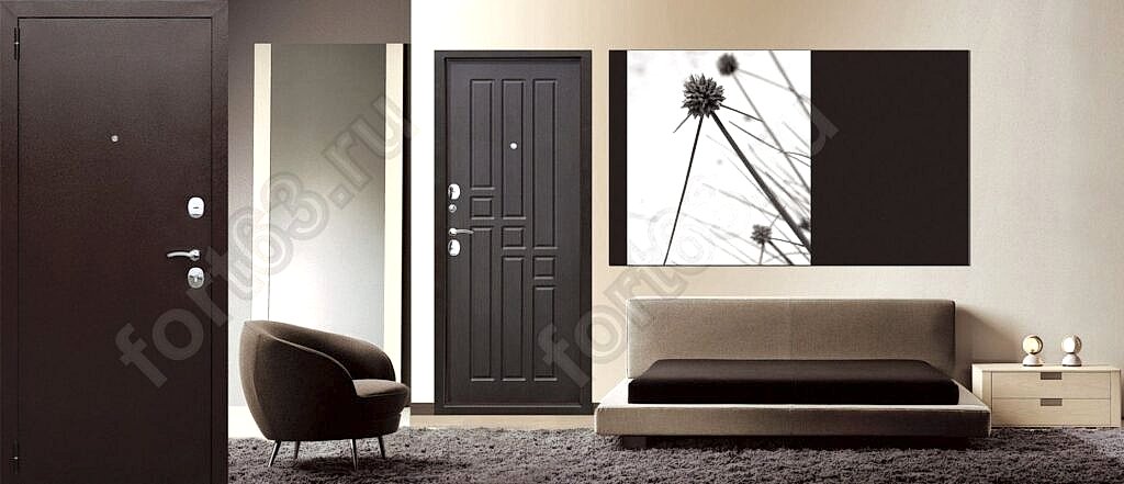 двери входные металлические гранд в интерьере внутренняя накладка венге