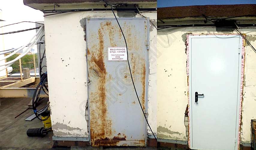 противопожарная металлическая дверь в электрощитовую