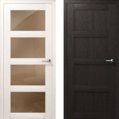 Двери Альфа 10 беленый дуб и орех бисмарк