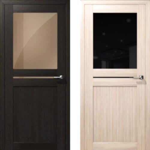 Двери Альфа 13 орех бисмарк и амурская лиственница