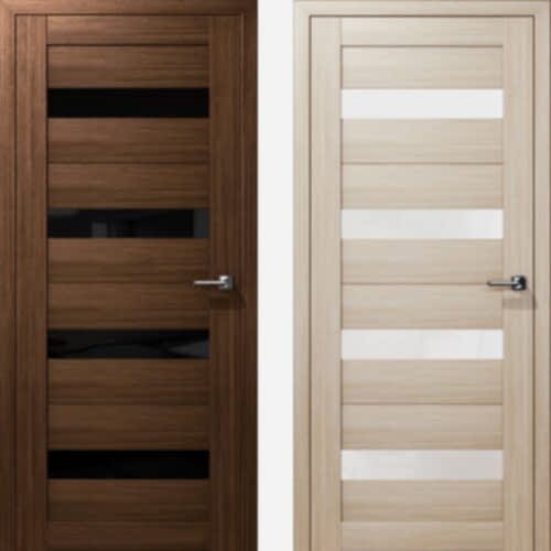 Двери Альфа 9 грецкий орех и амурская лиственница