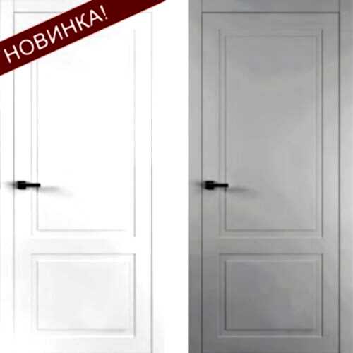 Межкомнатные двери Стиль Дуэт белый матовый и лайт грей