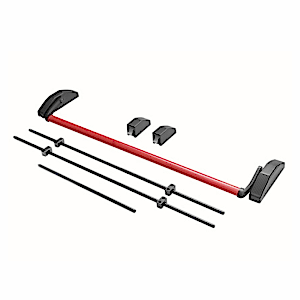 Ручка-штанга антипаника нажимная с тягами на дверь с двумя створками Apecs PB-1700C-Panic-BL/Red