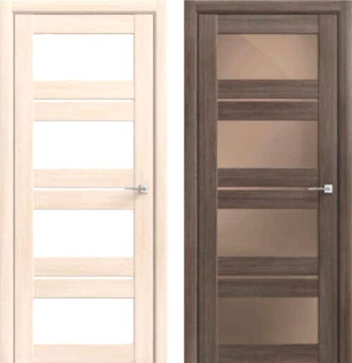 Межкомнатные двери Альфа 10/7 Амурская лиственница Белое и Дуб Неаполь Бронза
