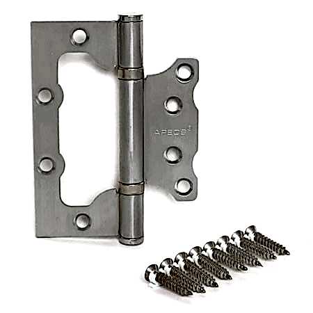 Петля дверная накладная бабочка никель сатин