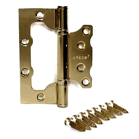 Петля дверная накладная бабочка золото